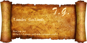 Tamás Galamb névjegykártya